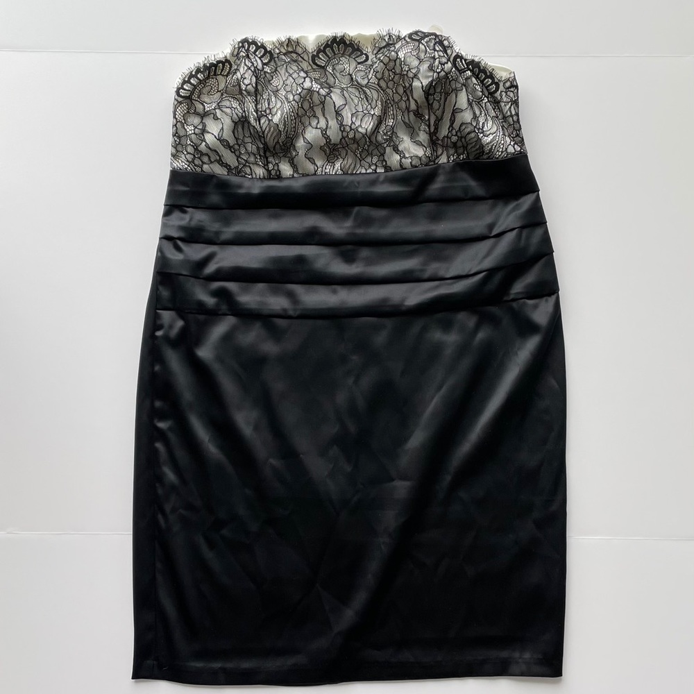 Strapless Cocktail Dress with Lace Top